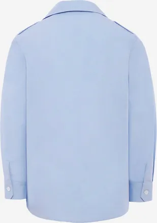 Gucci Girls Stretch Cotton Shirt Light Blue Blouses And