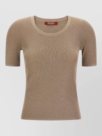 Max Mara metallic fine-ribbed short-sleeve t-shirt