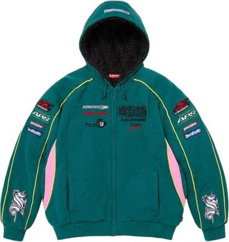 SUPREME FW26 Racing Lined Zip Up Hooded Sweatshirt Dark Teal SUP-FW26-040-TEL