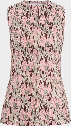 Veronica Beard Jessup Metallic Floral Vest