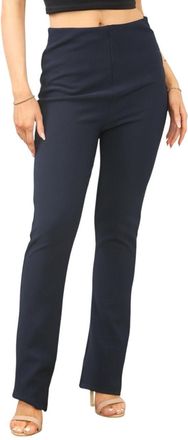 Generic 2 Pack Womens Stretch Bootcut Trousers Elasticated Waist Work Wear Casual Wear Comfort Soft Pull On Bottoms Ribbed Boot Leg Size 8-24 (UK, Numeric, 24