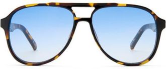 Le Specs Tragic Magic 56mm Aviator Sunglasses in Tokyo Tort /Blue Grad at Nordstrom