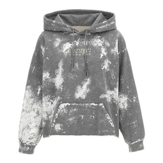 Maison Margiela Numeric Signature Spray Hoodie - female - MM6 Maison Margiela - Hoodies - Gray - XS - Sweatshirts & Hoodies