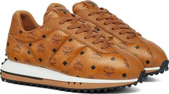 MCM Mens Diamante Lo Sneakers in Quilted Monogram Leather in Cognac at Nordstrom, Size 42