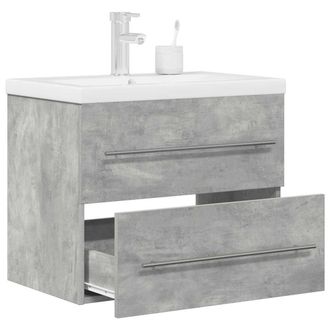 Berkfield Home 2 Piece Bathroom Furniture Set Concrete Grey Engineered Wood