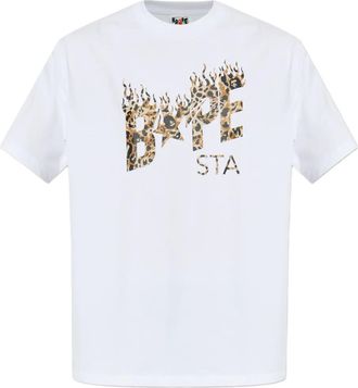 A Bathing Ape Bape STA leopard-print T-shirt - White