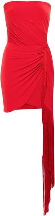 Nissa fringed-sash mini dress - women - Spandex/Elastane/Polyester - 36 - Red