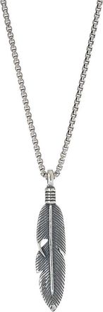 Degs & Sal Feather Pendant Necklace in Silver at Nordstrom