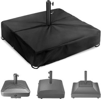 No Brand Funda Protectora Para La Base De Sombrilla, Protector Para Los Pies, Impermeable Y Resistente Al Viento, 64 X 64 X 18 Cm, Negro