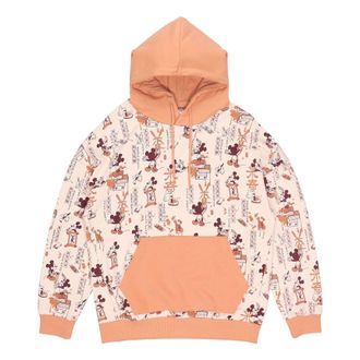 Li-Ning x Disney Crossover Mickey Full Print Hoodie White Orange AWDR133-1