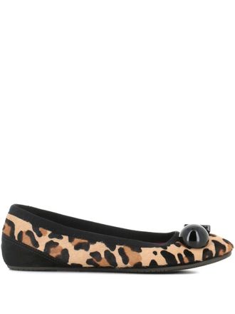 Dove Nuotano Gli Squali Becky ballet flats - women - Fabric/Rubber/Pony Fur - 37.5 - Neutrals