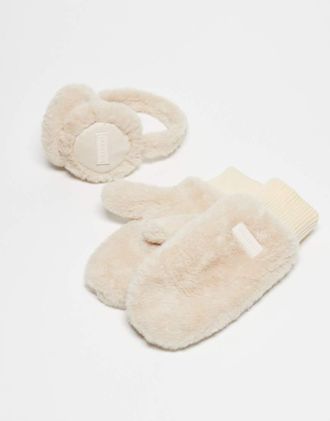 Hunter Set regalo unisex con paraorecchie e manopole color crema-Neutro