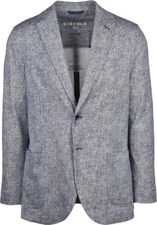 Circolo 1901 Blazer Stondato - Heren - Blazers - Blauw - 2XL - Katoen - Jassen