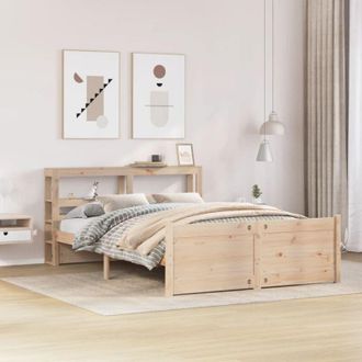 vidaXL Estructura De Cama Con Cabecero Madera Maciza Pino 140x190 Cm