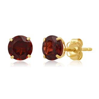 MAX + STONE 14k Yellow Gold 6MM Round Stud Gemstone Earrings