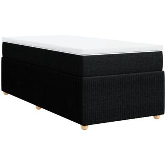 vidaXL Cama Box Spring Con Colch&oacute;n Tela Negro 90x190 Cm Vidaxl