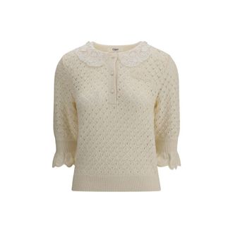 Chlo&eacute; Cream Cotton Womens Sweatshirt