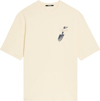 Jacquemus Le T-shirt Pelle Logo Cotton T-shirt - Off White - XL