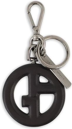 Giorgio Armani Portachiavi con placca logo - Nero