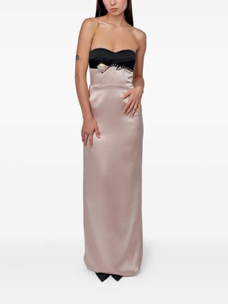 Nafsika Skourti Edith strapless gown - women - Polyester - 12 - Neutrals