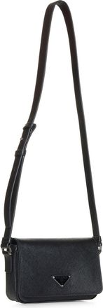 Prada Mens Shoulder Bag Saffiano Leather Black Calf
