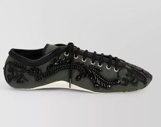 Dries Van Noten low top sneakers eyelet floral embroidery