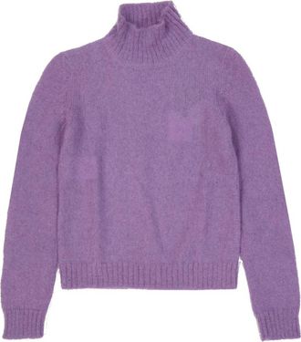 Alberta Ferretti Paarse Mohair Sweater Aw 24 - Dames - Coltruien - Paars - S - Wol - Truien & Vesten