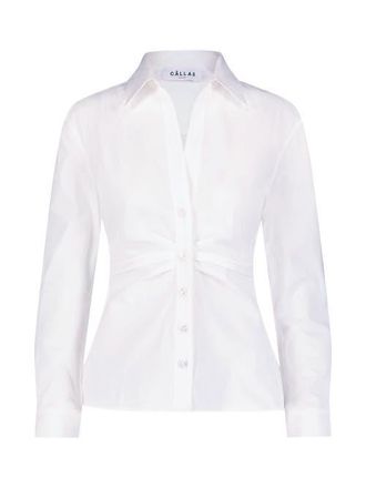 C&acirc;llas Milano Savil Stretch Poplin Shirt in White at Nordstrom, Size 10