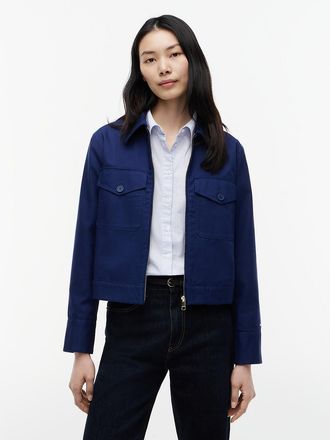Tommy Hilfiger Womens Lightweight Twill Chino Zip Jacket - Preppy Navy - XXL