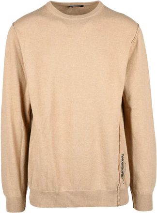 Costume National Moderne Gebreide Trui - Heren - Ronde hals truien - Bruin - M - Wol - Truien & Vesten