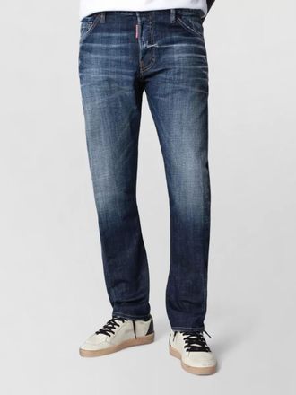 Dsquared2 faded wash five pocket trousers belt loops