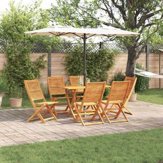 vidaXL Conjunto De Comedor De Jard&iacute;n 7 Pcs Marr&oacute;n Vidaxl
