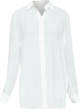 The Row Carlton White Fluid Crepe Shirt