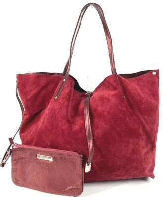 Tiffany & Co. Red Color Suede Leather Shoulder Bag Tote Bag (Pre-Owned)