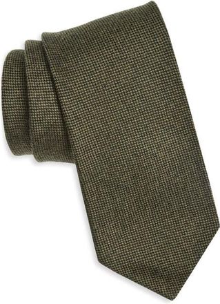 Drake's Plain Wool Tie in Khaki at Nordstrom