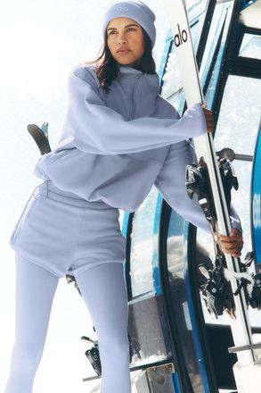 Alo | Polar Fleece Retreat Short in Winter Frost Blue, Size: Medium