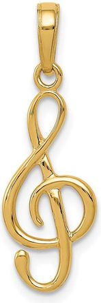 Diamond2Deal 14k Yellow Gold 3-D Clef Treble Clef Pendant