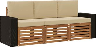 vidaXL Juegos De Sof&aacute;s 3 Uds. Madera De Acacia S&oacute;lida Vidaxl