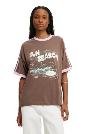 Cotton On Womens The Vacay Tee in Sun Season Pinecone Brown at Nordstrom, Size X-Large