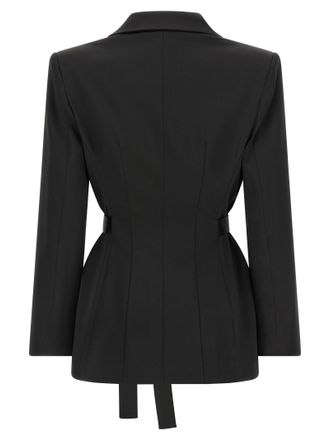 Elisabetta Franchi Stretch Satin Blazer - black