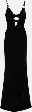 Alessandra Rich Bow-detail velvet gown