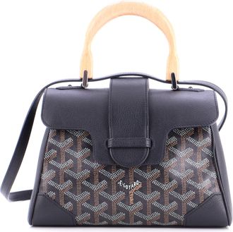 Goyard Saigon Top Handle Bag Coated Canvas with Leather Mini