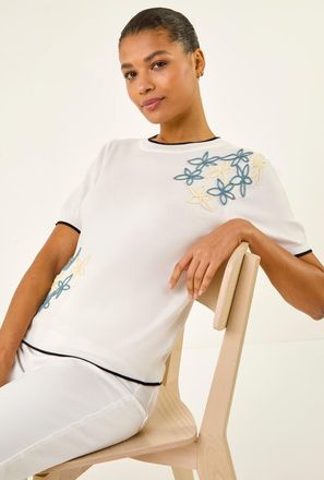 Roman Floral Knit Tee