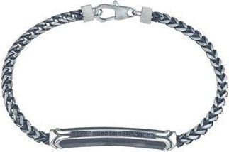 Esquire Mens Stainless Steel Black Diamond Bar Bracelet in Black Ip Stainless Steel at Nordstrom Rack, Size 8.5