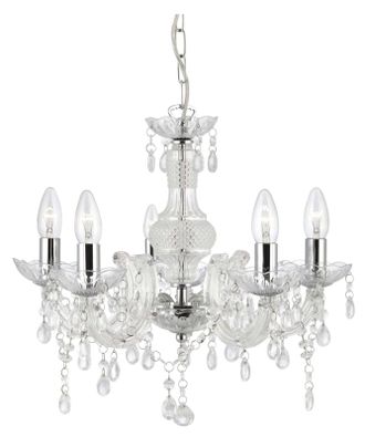 Searchlight Klassischer, dimmbarer Kronleuchter Marie Therese &oslash; 48/ H 42-93 cm - Transparent