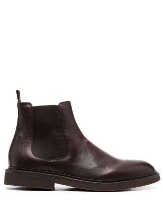 Brunello Cucinelli leather ankle boots - men - Leather/Rubber/Leather - 40 - Brown