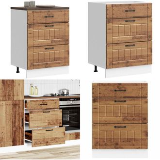 vidaXL Base da Cucina Lucca Legno Antico in Legno Multistrato - Mobile da cucina - Armadio da cucina