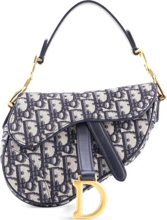 Dior Saddle Handbag Oblique Canvas Mini shoulder bag - Blauw