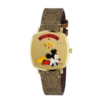 Gucci Accessoires, unisex, Geel, ONE Size, Leer, Ya 157420 Horloge