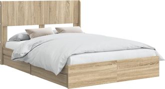 vidaXL Estructura De Cama Con Almacenamiento Y Cabecero Roble Sonoma Vidaxl